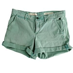 Pilcro and the Letterpress Mint Green Rolled Hem Shorts